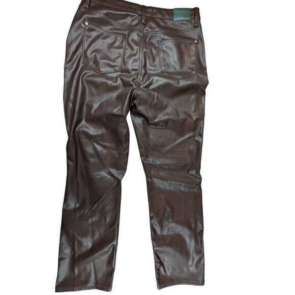 Judy Blue‎ Straight Pants Women Size 15/32 Brown Faux Leather High Rise JB88754 - Picture 1 of 12